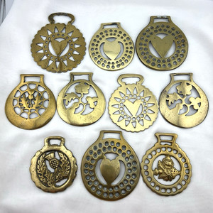 Reserved For Purchase Brass Horse Medallion Antique to Vintage Lot of 25