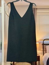 Trina Turk LBD Little Black Dress V Neck Pleated Back Detail Chic Sz 4 