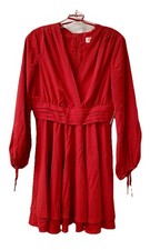 Eliza J Women’s Petite Red Long Sleeve Dress 10P, NEW