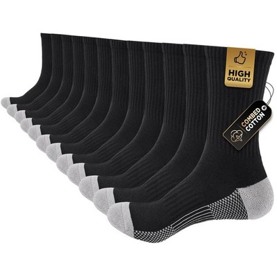 Cirorld Herren Sportsocken, Arbeitsstiefelsocken für Männer & Frauen, bequem 9-12, schwarz 