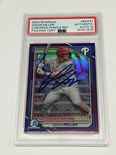 2024 Bowman Chrome Prospects Aidan Miller Purple Refractor Auto 1st /250 PSA 10