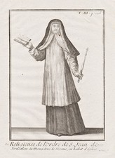 Order St. John Jerusalem Santa María de Sigena nun costumes Kupferstich 1790