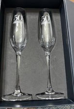 50th Anniversary Champagne Glasses. Brand: Sweetzer And Orange.