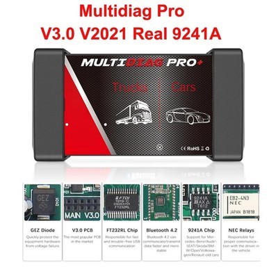 OBD2 Scanner Multidiag Pro V3.0 Bluetooth PKW LKW - NEU Multidiag Pro