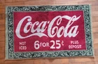 RARE Vintage Coca Cola 6 for 25 Cents Collectible Floor Rug 36 x 22