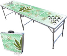 8-Foot Folding Beer Pong Table W/Cup Holes - High Times Edition