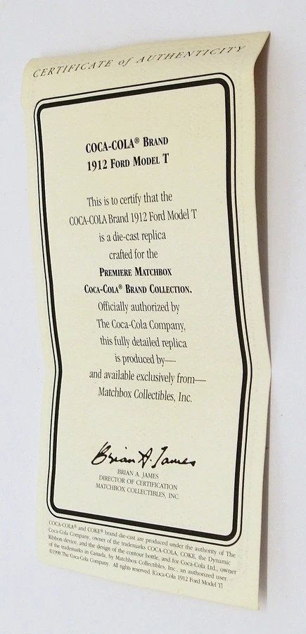 Matchbox Appx 1/43 Scale YPC04-M - 1912 Ford Model T - Coca-Cola - Image 4 of 4
