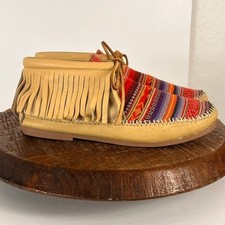 MINNETONKA Ankle Booties Women's Size 8 Frisco Deerskin Boho Fringe Southwest