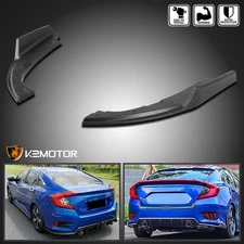 Fits 2016-2020 Honda Civic 4Dr Sedan Rear Bumper Lip Diffuser Spolier 2PC Black