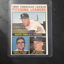 Topps 1964 League Leaders 1963 AL Pitching Leaders #4 Ford Pascual Bouton