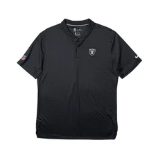 Las Vegas Raiders Shirt Mens M Black NFL OnField Blade Collar Nike Golf Polo