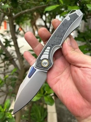8''New Fast Opening 14C28N Blade TC4 titanium Handle Tactic Folding Knife VTF203