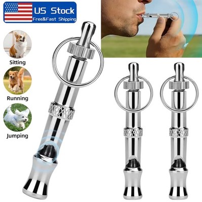 1-3× Adjustable Dog Obedience Stop Barking Hot Pet Dog Training Whistle Silver