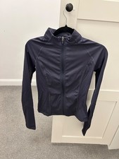 Adanola Ultimate Long Sleeve Zip Up Top In Midnight Blue Size M 