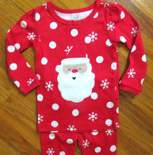 Christmas Pajamas Santa Just One You Size 9 Months Carters 2 Piece Set Red
