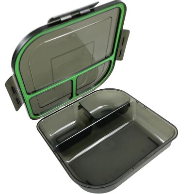 Large To-Go 3-Compartment Food Container 9-3/8'' X 9-3/8'' X 2-1/2'' Reusable Mi...