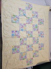 Quilt Yellow Butterfly Butterflies Baby Crib Lap Doll Blanket Toss Pink Purple
