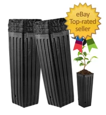 50 Pcs 12" Tall Tree Pots Plastic Deep Nursery Pots Tall Nursery Tree Pots Plant