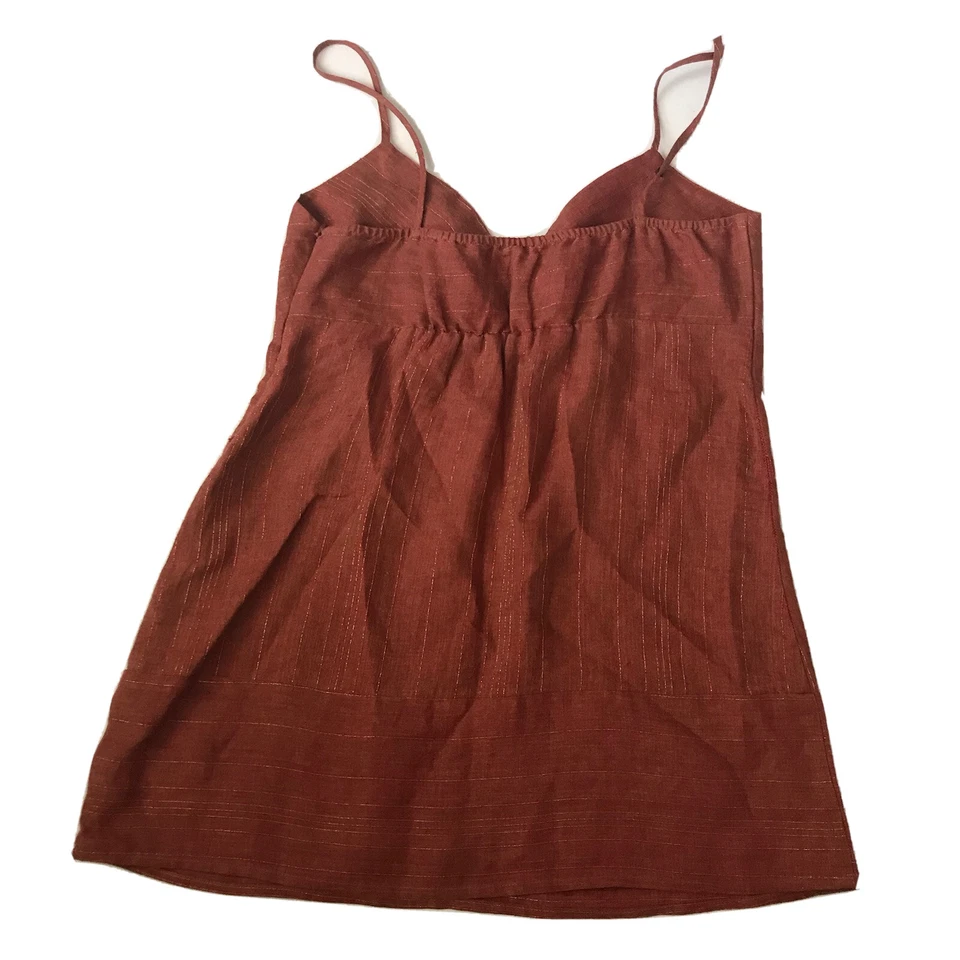 Top Babydoll Twelfth Street by Cynthia Vincent P Tachonado Lino Metálico Y2K EE. UU. Foto 2 de 4