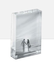 Block Frame Thick Acrylic photo MAgnetic metal 7x5 In Frameless Vintage