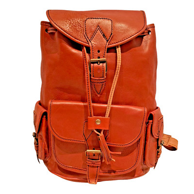 Rucksack Leder Handarbeit Echt Di Capra Für Herren Damen Mode Arbeit und Reise 