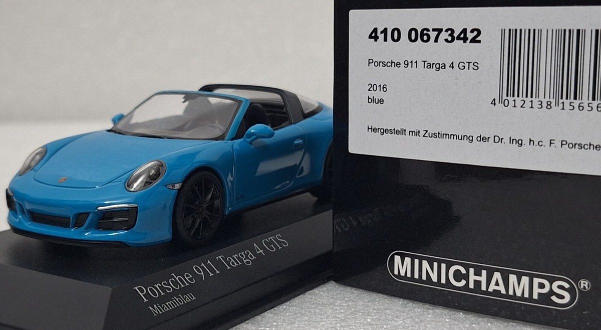 Porsche 911 (991.II) Targa 4 GTS 2016 Miami Blue 1:43 Minichamps