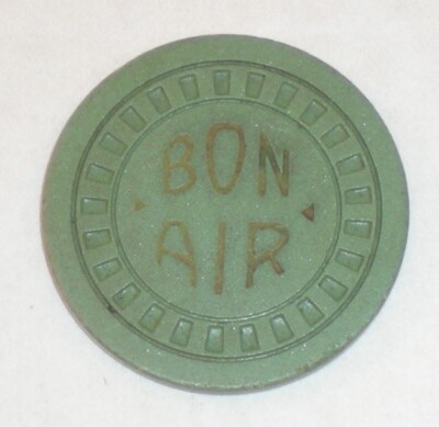 Bon Air Country Club Wheeling Illinois   illegal  Casino Poker Chip green