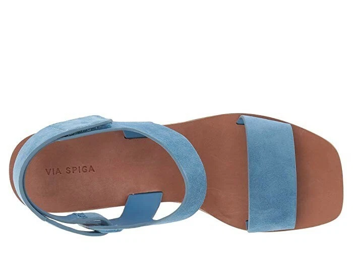 Via Spiga Women s Kamille Block Heel Sandal Heeled Sky Blue Suede