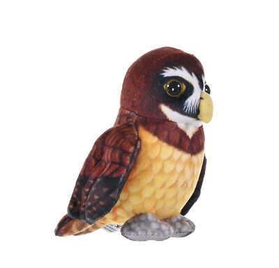 Spectacled Owl Plush Soft Toy Bird 12cm Stuffed Animal Wild Republic