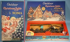 1936 Noma Christmas Electric Lights with Exceptional Santa Claus Box Mazda Lamps