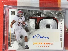 JAYLEN WADDLE 2021 CHRONICLES ORIGINS ROOKIE LOGO PATCH AUT #/10