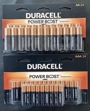 48 Duracell Power Boost Batteries  24 AA and 24 AAA  March 2035 Exp. NEW