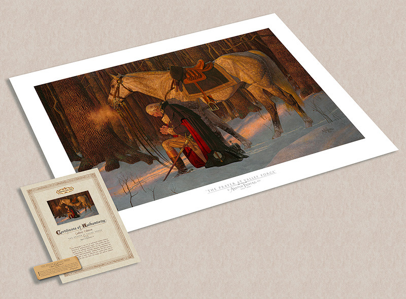 Arnold Friberg PRAYER AT VALLEY FORGE 17x27 Textured Paper Art