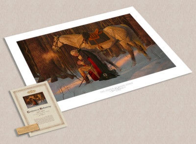 Arnold Friberg PRAYER AT VALLEY FORGE 17x27 Textured Paper Art Print w/Nameplate