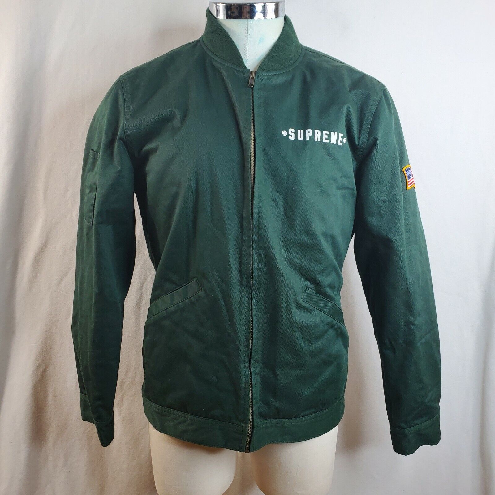 Supreme Independent Bomber Trucker Jacket Size X-LARGE Dark Green