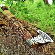 CUSTOM HANDMADE CARBON STEEL VIKING AXE HATCHET INTEGRAL THROWING TOMAHAWK