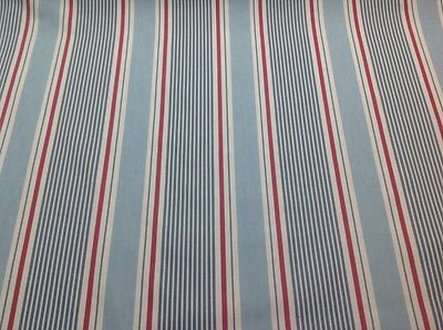 Clarke+Clarke SAIL STRIPE MARINE Nautical Cotton Fabric.Curtains/Upholstery