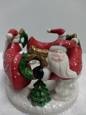 PRE-OWNED🎅Christmas Flying Santa Claus Candle Holder🎅Candle Not Included 🎅