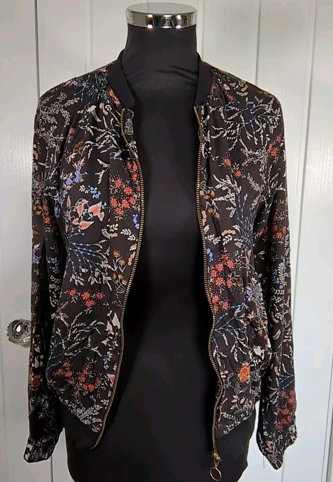 Peacocks Floral Zip Jacket Size 8 - Image 2 of 3