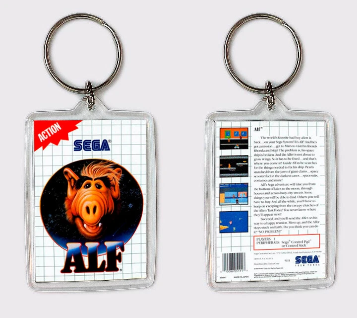 MARKENLOS Alf Sega Master System Schlüsselanhänger Keyring