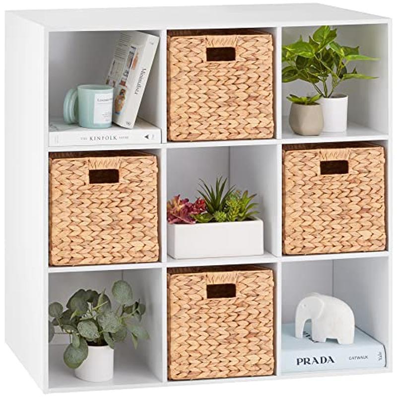 9-Cube Wood Storage Organizer Cabinet Shelf Bookcase Media Stand Durable US-image