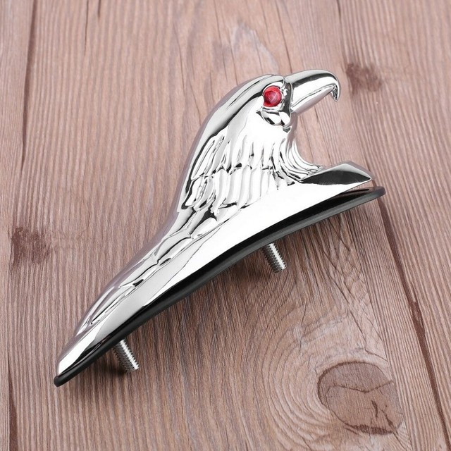 Chrome Eagle Head Shape Front Fender Ornament Motorcycle Motorbike Car