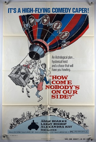 NOBODYS ON OUR SIDE? Movie Poster (VF-) One Sheet 1974 Car Chase Heist 22905