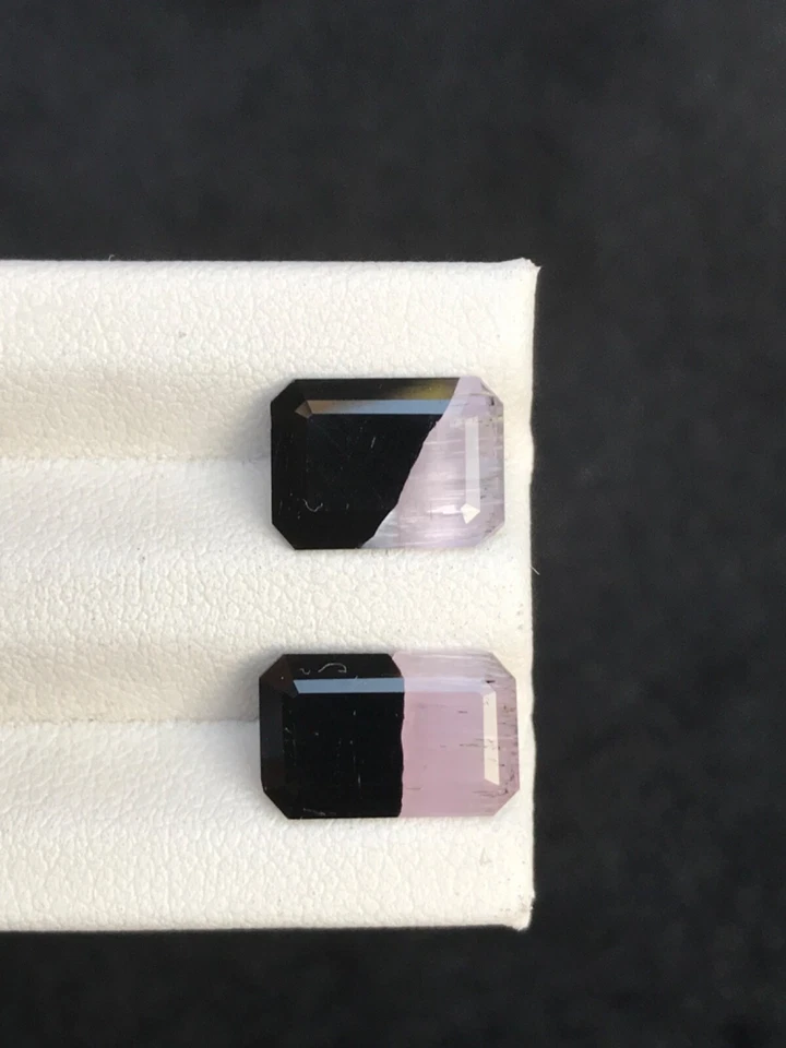 9.1ct Natural Bicolor Tourmaline Pair Nice Color and Luster from Afghanistan - Image 3 of 4