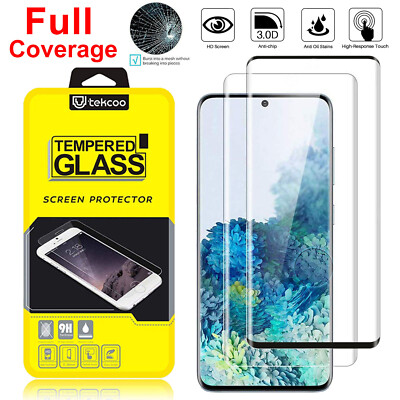 For Samsung Galaxy S20 Ultra Plus 5G Full Cover Tempered Glass Screen  Protector