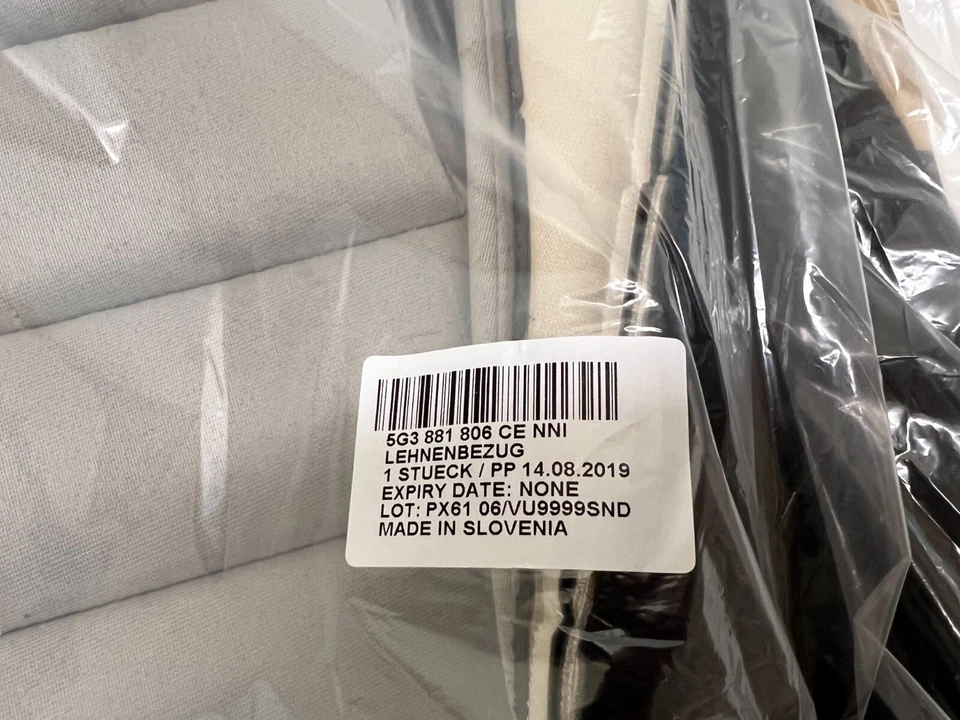 Cubierta de asiento de cuero derecha original VW Golf 7 5G negro asiento de pasajero delantero 3 puertas Foto 3 de 4