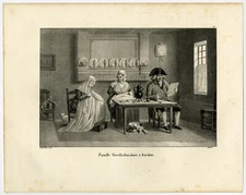 Antique Print-COSTUME-FAMILY-ZAANDAM-PL. 196-Howen-Madou-1825