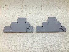 Entrelec FED_3E Gray Grey Wire Terminal Block End Cap FED3E Lot of 2 (TBI)