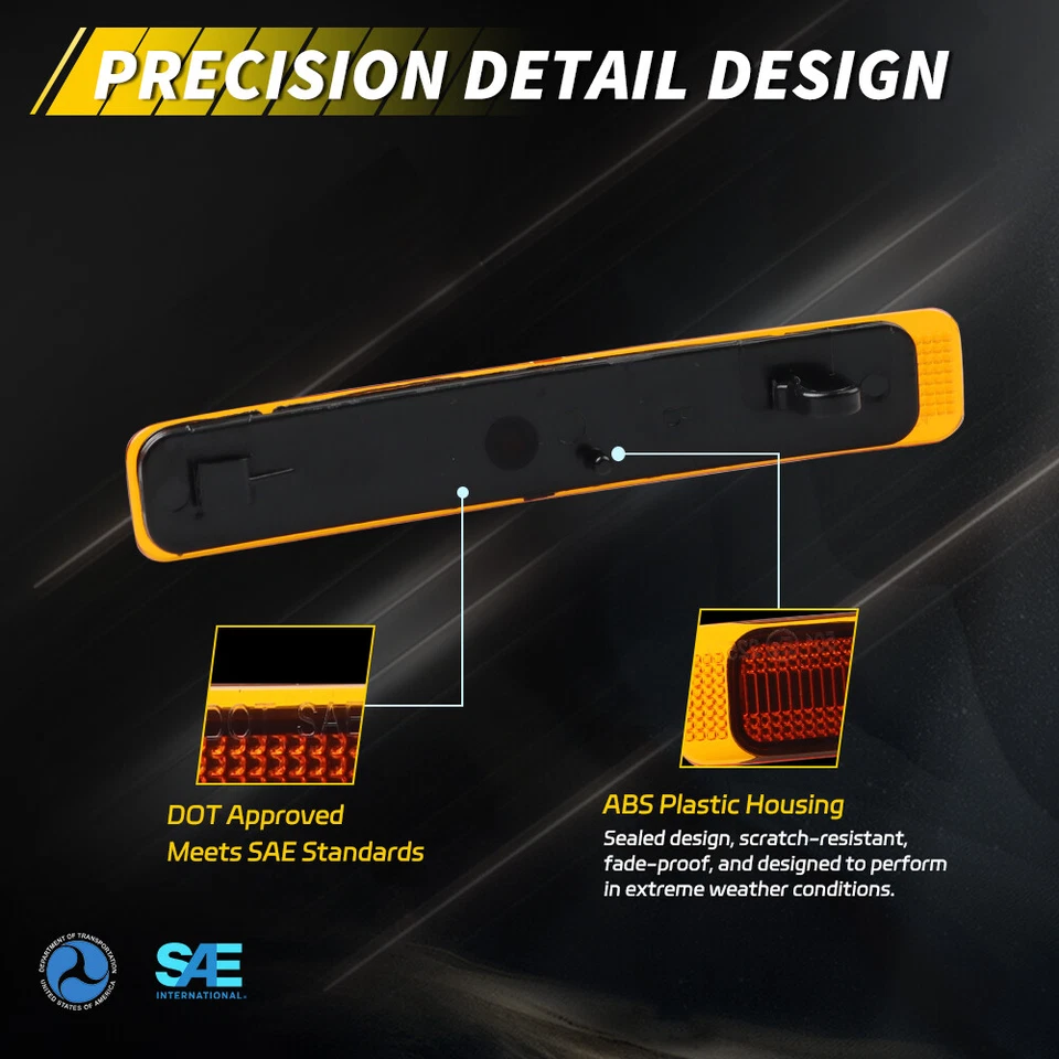 2X Amber Lens Front Side Marker Reflectors Lights For 2005-2007 Mercury Mariner - Image 4 of 4