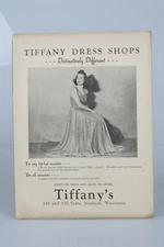 Vintage Advertising Sign TIFFANY’S DRESS SHOP & RENTSCHLER FLORAL Madison WI  